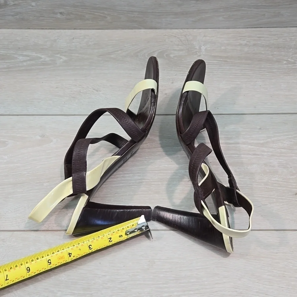 Gianna Meliani Women Y2K Italy Leather Heels Sandals shoes sz 40/9